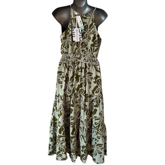 Market & Spruce Women's Petite Halter Neck Midi Dress M Multicolor - Picture 9 of 10